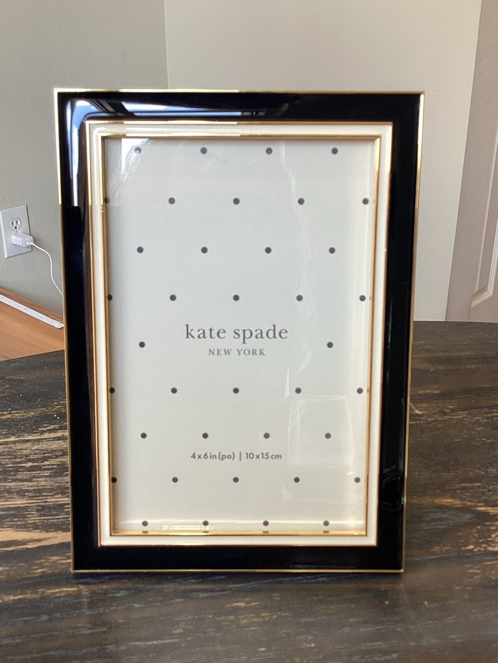 kate spade New York x Lenox Gold and Black Enamel 4X6 Picture Frame